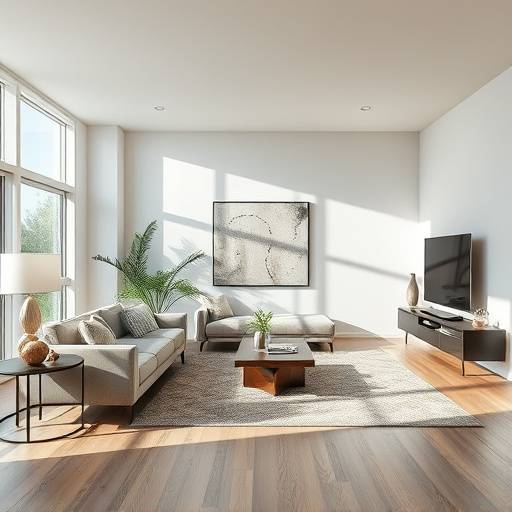 A beautifully staged living room in a modern house
